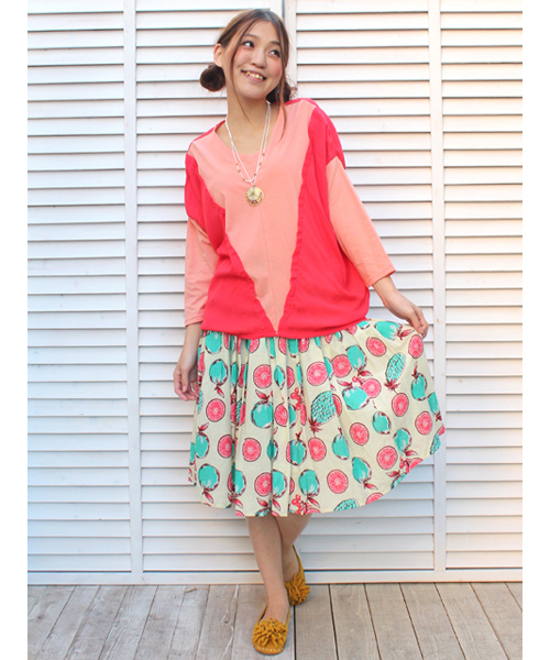 チャイハネ（チャイハネ）の「【チャイハネ】サーナフレアーミニスカート（スカート・レディース・ホワイト/ピンク/ブルー/イエロー・FREE）」の2枚目の写真