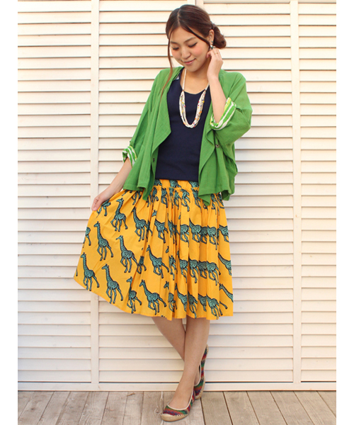 チャイハネ（チャイハネ）の「【チャイハネ】サーナフレアーミニスカート（スカート・レディース・ホワイト/ピンク/ブルー/イエロー・FREE）」の4枚目の写真