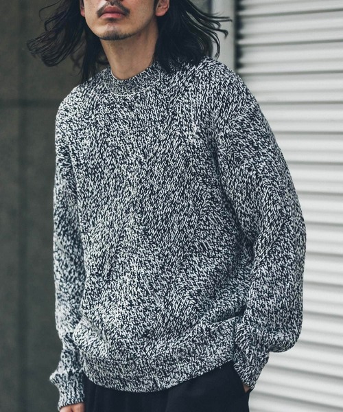 URBAN RESEARCH Sonny Label（アーバンリサーチサニーレーベル）の「『洗濯可』『毛玉防止』クロスパターンニットプルオーバー（ニット/セーター・メンズ・イエロー/ブラウン/ブラック系その他・MEDIUM/LARGE）」の2枚目の写真