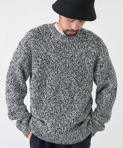 URBAN RESEARCH Sonny Label（アーバンリサーチサニーレーベル）の「『洗濯可』『毛玉防止』クロスパターンニットプルオーバー（ニット/セーター・メンズ・イエロー/ブラウン/ブラック系その他・MEDIUM/LARGE）」の14枚目の写真