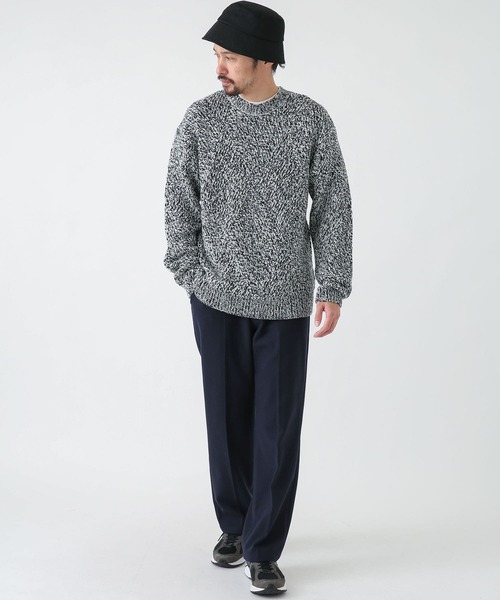 URBAN RESEARCH Sonny Label（アーバンリサーチサニーレーベル）の「『洗濯可』『毛玉防止』クロスパターンニットプルオーバー（ニット/セーター・メンズ・イエロー/ブラウン/ブラック系その他・MEDIUM/LARGE）」の19枚目の写真