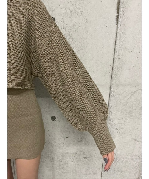 ENVYM（アンビー）の「ニットレイヤードＯＰ（ワンピース・レディース・ボルドー/ベージュ/ブラック・FREE）」の7枚目の写真