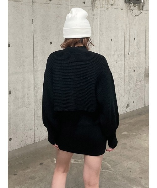 ENVYM（アンビー）の「ニットレイヤードＯＰ（ワンピース・レディース・ボルドー/ベージュ/ブラック・FREE）」の16枚目の写真