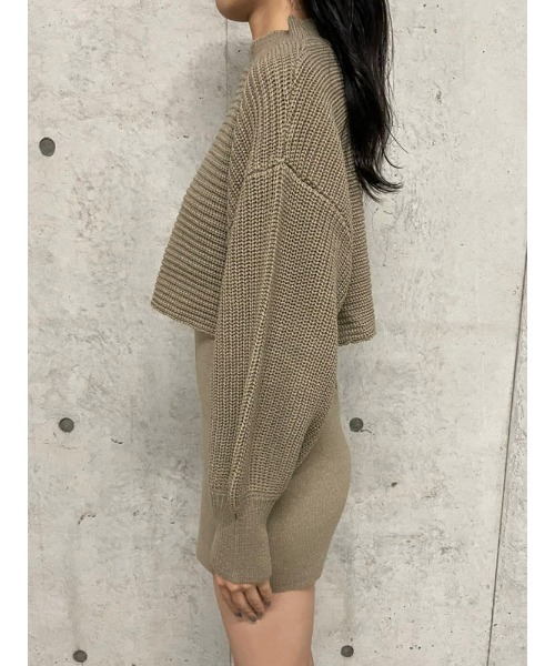 ENVYM（アンビー）の「ニットレイヤードＯＰ（ワンピース・レディース・ボルドー/ベージュ/ブラック・FREE）」の10枚目の写真