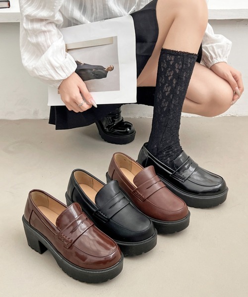 Shoes in Closet(シューズインクローゼット)の「軽量厚底 タンクソール ヒールアップ ローファー 1895(ローファー・レディース・ブラック/ブラック系その他/アイボリー/ダークブラウン/ブラウン系その他・S/M/L/LL/3L/XS)」の15枚目の写真