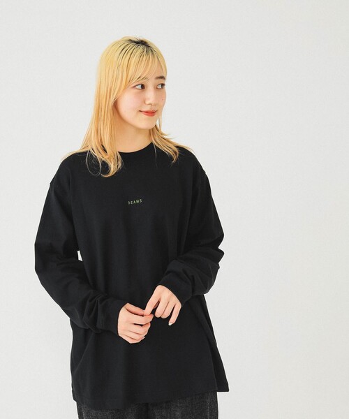 BEAMS（ビームス）の「BEAMS / ミニロゴ ロングスリーブ Tシャツ 23SS（Tシャツ/カットソー・メンズ・ホワイト/グリーン系その他4/ブラック・S/L/M/XL/XX-LARGE）」の9枚目の写真