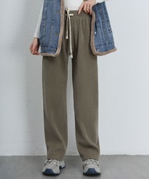 暖かい裏毛ワイドパンツ