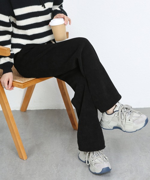 MAISON DE THERESE（メゾン ド テレーズ）の「暖かい裏毛ワイドパンツ（その他パンツ・レディース・ベージュ/アイボリー/ブラック/グレー・S/M/L）」の3枚目の写真