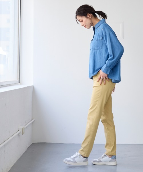 SMILE LAND(スマイルランド)の「<大きいサイズ> 超ストレッチレーヨン混スリムパンツ【股下68cm】(その他パンツ・レディース・ラベンダー/カーキ/ブラック/ライトグレー/ミント/モカ/ライトピンク/イエロー/ライトブルー/ネイビー・4L/5L/3L/L/LL)」の15枚目の写真