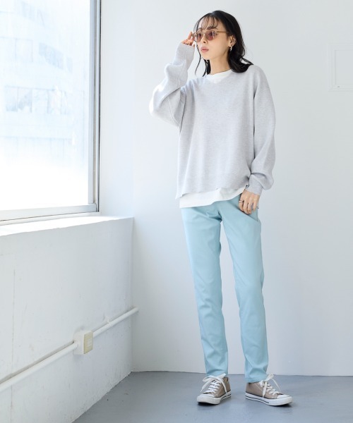 SMILE LAND(スマイルランド)の「<大きいサイズ> 超ストレッチレーヨン混スリムパンツ【股下68cm】(その他パンツ・レディース・ラベンダー/カーキ/ブラック/ライトグレー/ミント/モカ/ライトピンク/イエロー/ライトブルー/ネイビー・4L/5L/3L/L/LL)」の17枚目の写真