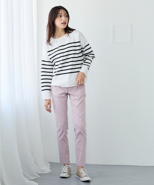 SMILE LAND(スマイルランド)の「<大きいサイズ> 超ストレッチレーヨン混スリムパンツ【股下68cm】(その他パンツ・レディース・ラベンダー/カーキ/ブラック/ライトグレー/ミント/モカ/ライトピンク/イエロー/ライトブルー/ネイビー・4L/5L/3L/L/LL)」の12枚目の写真