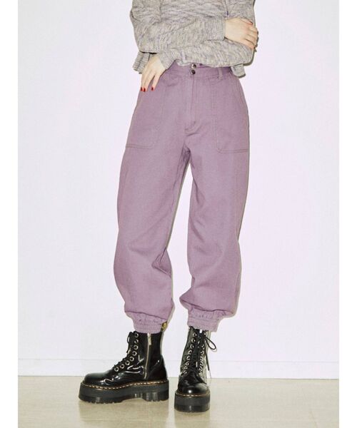 jouetie（ジュエティ）の「カラージョガーパンツ（その他パンツ・レディース・ブラック/ベージュ/パープル/アイボリー・MEDIUM）」の4枚目の写真