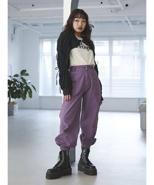 jouetie（ジュエティ）の「カラージョガーパンツ（その他パンツ・レディース・ブラック/ベージュ/パープル/アイボリー・MEDIUM）」の20枚目の写真