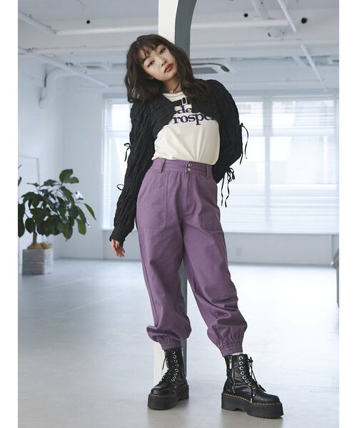 jouetie（ジュエティ）の「カラージョガーパンツ（その他パンツ・レディース・ブラック/ベージュ/パープル/アイボリー・MEDIUM）」の15枚目の写真