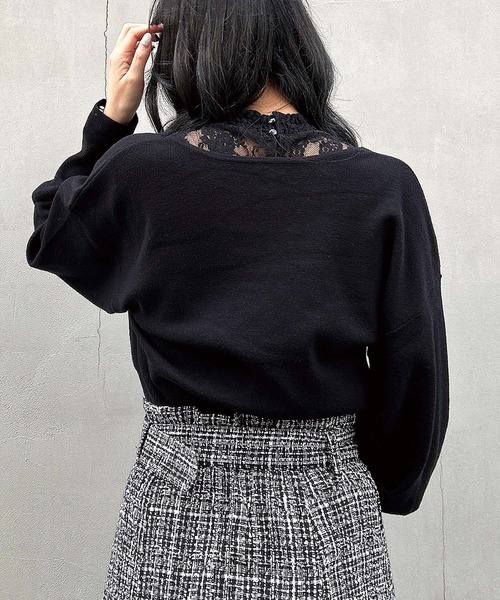 45Rカシュクールニット セール】フェザーヤーンカシュクールクロップドニット（ニット