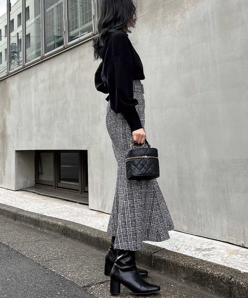 INGNI（イング）の「レースインナーカシュクールニット（ニット/セーター・レディース・ブラック/サックスブルー/アイボリー・M）」の11枚目の写真