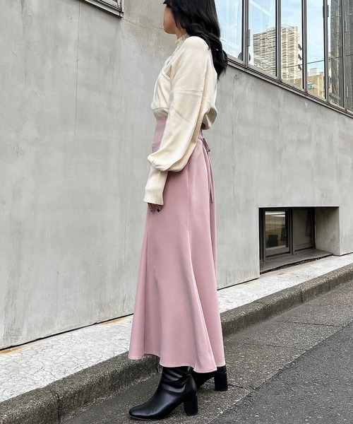 INGNI（イング）の「レースインナーカシュクールニット（ニット/セーター・レディース・ブラック/サックスブルー/アイボリー・M）」の7枚目の写真