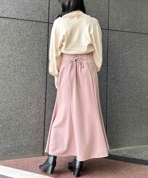 INGNI（イング）の「レースインナーカシュクールニット（ニット/セーター・レディース・ブラック/サックスブルー/アイボリー・M）」の8枚目の写真