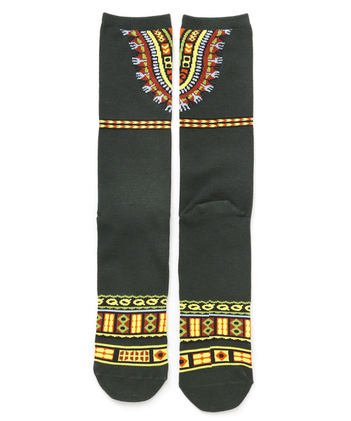 チャイハネ（チャイハネ）の「【チャイハネ】ダシキミドルソックス25～28cm（ソックス/靴下・メンズ・ホワイト/ブラック/カーキ/ブルー/ターコイズブルー・FREE）」の4枚目の写真