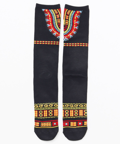 チャイハネ（チャイハネ）の「【チャイハネ】ダシキミドルソックス25～28cm（ソックス/靴下・メンズ・ホワイト/ブラック/カーキ/ブルー/ターコイズブルー・FREE）」の3枚目の写真