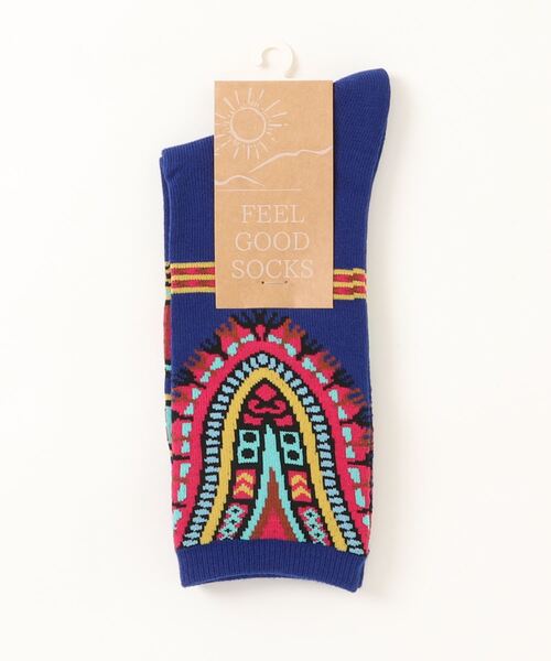 チャイハネ（チャイハネ）の「【チャイハネ】ダシキミドルソックス25～28cm（ソックス/靴下・メンズ・ホワイト/ブラック/カーキ/ブルー/ターコイズブルー・FREE）」の12枚目の写真