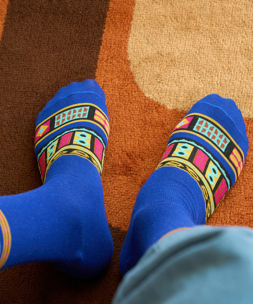 チャイハネ（チャイハネ）の「【チャイハネ】ダシキミドルソックス25～28cm（ソックス/靴下・メンズ・ホワイト/ブラック/カーキ/ブルー/ターコイズブルー・FREE）」の10枚目の写真