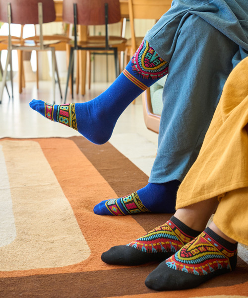 チャイハネ（チャイハネ）の「【チャイハネ】ダシキミドルソックス25～28cm（ソックス/靴下・メンズ・ホワイト/ブラック/カーキ/ブルー/ターコイズブルー・FREE）」の9枚目の写真