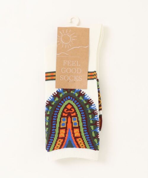 チャイハネ（チャイハネ）の「【チャイハネ】ダシキミドルソックス25～28cm（ソックス/靴下・メンズ・ホワイト/ブラック/カーキ/ブルー/ターコイズブルー・FREE）」の8枚目の写真