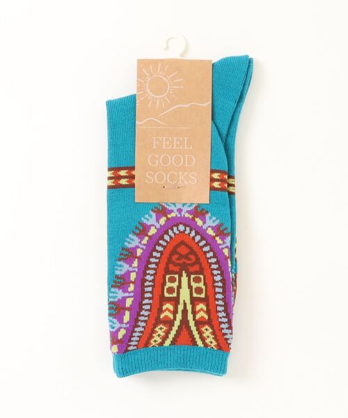 チャイハネ（チャイハネ）の「【チャイハネ】ダシキミドルソックス25～28cm（ソックス/靴下・メンズ・ホワイト/ブラック/カーキ/ブルー/ターコイズブルー・FREE）」の7枚目の写真