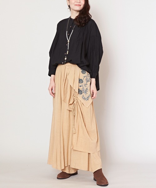 チャイハネ（チャイハネ）の「【チャイハネ】スナール変形ワイドパンツ（その他パンツ・レディース・チャコール/ベージュ/パープル/ブルー・FREE）」の9枚目の写真