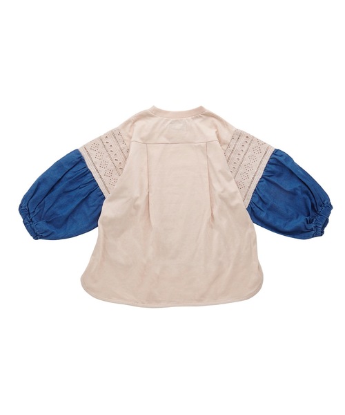 Ocean&Ground(オーシャン&グラウンド)の「レースキリカエボリュームスリーブロンT(80~140cm)(Tシャツ/カットソー・キッズ・ベージュ/ピンク・80/90/95/100/110/120/130/140)」の3枚目の写真