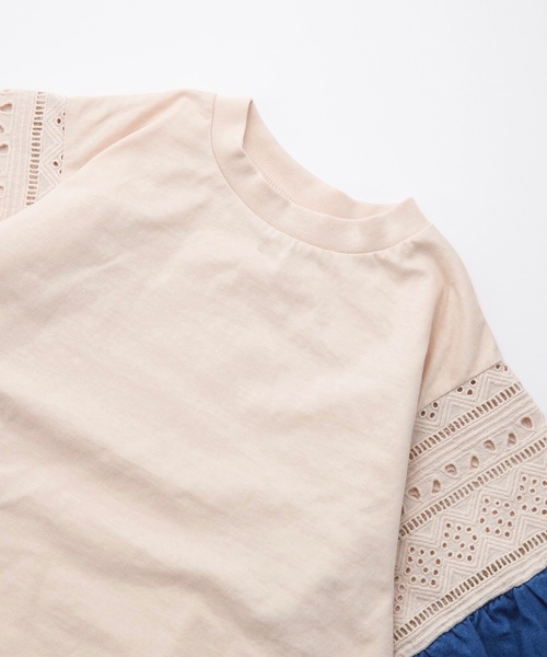 Ocean&Ground(オーシャン&グラウンド)の「レースキリカエボリュームスリーブロンT(80~140cm)(Tシャツ/カットソー・キッズ・ベージュ/ピンク・80/90/95/100/110/120/130/140)」の7枚目の写真
