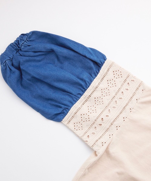 Ocean&Ground(オーシャン&グラウンド)の「レースキリカエボリュームスリーブロンT(80~140cm)(Tシャツ/カットソー・キッズ・ベージュ/ピンク・80/90/95/100/110/120/130/140)」の5枚目の写真