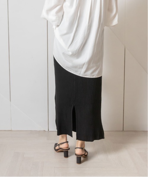 RANDA（ランダ）の「【選べる丈感】リブニットストレートスカート（スカート・レディース・ブラック/グレー/パープル・FREE/TM）」の7枚目の写真