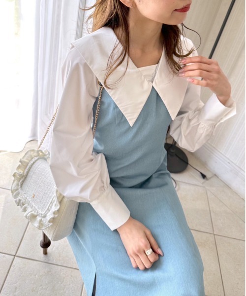 OLIVE des OLIVE ボウタイドッキングワンピ 3WAY/着痩せ◎】ボウタイドッキングワンピ | OLIVE des OLIVE(オリーブ