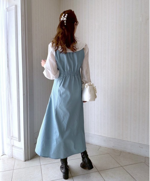 OLIVE des OLIVE ボウタイドッキングワンピ トップグレー 3WAY/着痩せ◎】ボウタイドッキングワンピ | OLIVE des OLIVE