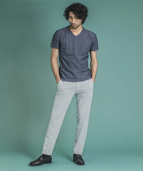 MICHEL KLEIN HOMME (ミッシェルクランオム)の「《日本製》幾何柄半袖カットソー(Tシャツ/カットソー・メンズ・グレー/ホワイト/ブルー・MEDIUM/LARGE/X-LARGE)」の14枚目の写真
