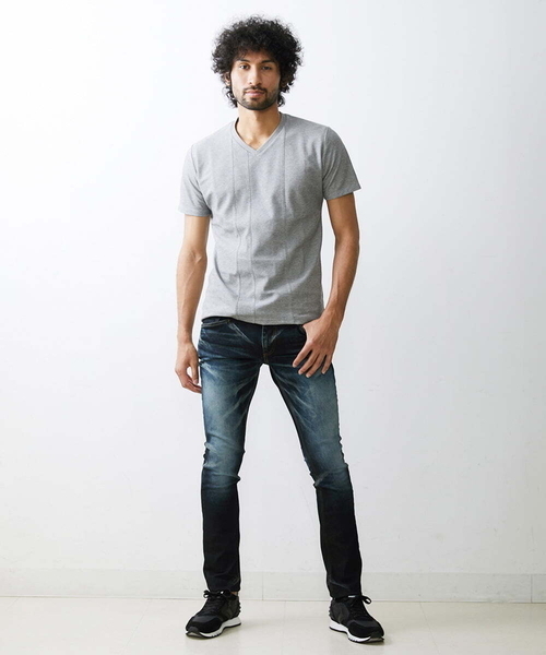 MICHEL KLEIN HOMME (ミッシェルクランオム)の「《日本製》幾何柄半袖カットソー(Tシャツ/カットソー・メンズ・グレー/ホワイト/ブルー・MEDIUM/LARGE/X-LARGE)」の19枚目の写真