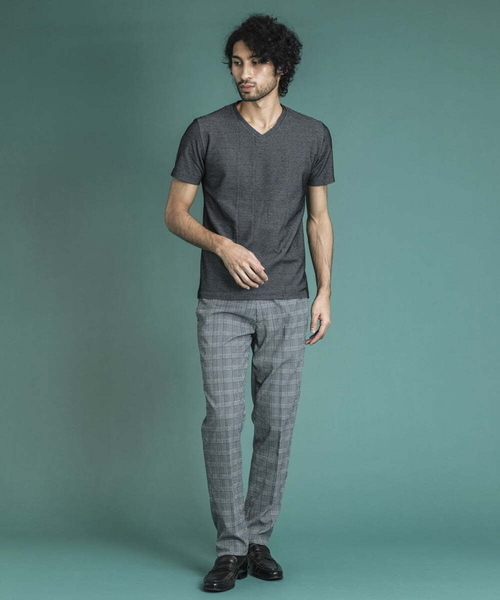 MICHEL KLEIN HOMME (ミッシェルクランオム)の「《日本製》幾何柄半袖カットソー(Tシャツ/カットソー・メンズ・グレー/ホワイト/ブルー・MEDIUM/LARGE/X-LARGE)」の5枚目の写真