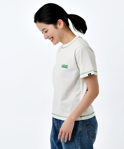 VANS（バンズ）の「VANS ヴァンズ W OTW TEE ショートスリーブ 123R3010100 GREEN（Tシャツ/カットソー・レディース・ホワイト・SMALL/MEDIUM）」の5枚目の写真