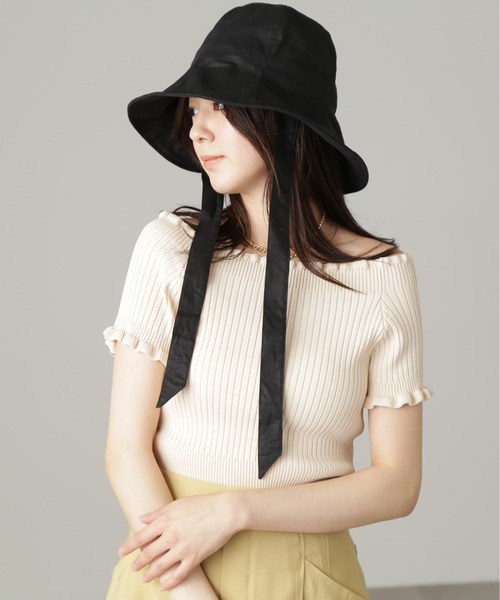 FREE'S MART（フリーズマート）の「【パープルカラーWEB限定】◆2Wayオフショルフリルリブ半袖ニット（ニット/セーター・レディース・ホワイト/イエロー/ベージュ/ブラック/パープル・FREE）」の10枚目の写真