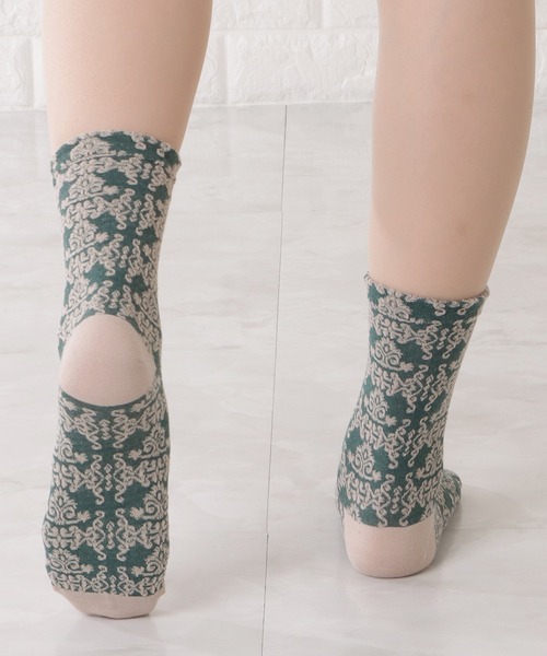 【売約済】【専用出品】毛足長！レア★70s セール】【10足セット】レトロ模様ショート丈立体ジャカードソックス