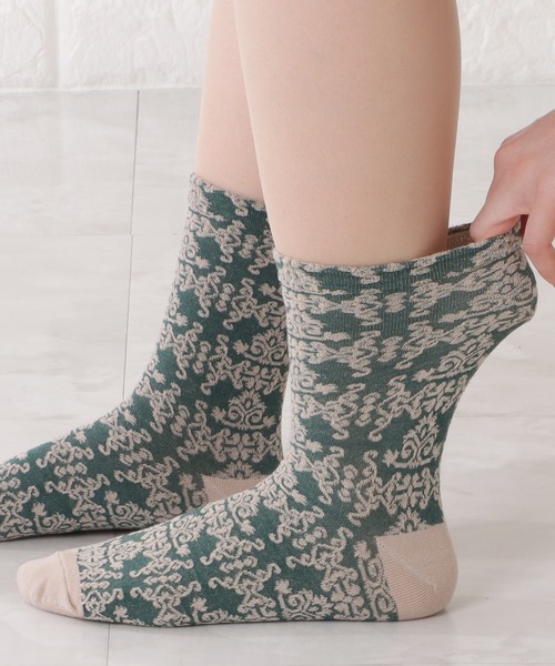 【売約済】【専用出品】毛足長！レア★70s セール】【10足セット】レトロ模様ショート丈立体ジャカードソックス