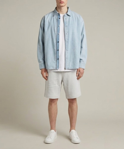 G-STAR(ジースター)の「ESSENTIAL SWEAT SHORTS/ベーシックデザインハイクオリティースウェットショートパンツ(その他パンツ・メンズ・ライトグレー/ダークブルー・XX-SMALL/X-SMALL/SMALL/MEDIUM/LARGE/X-LARGE)」の2枚目の写真