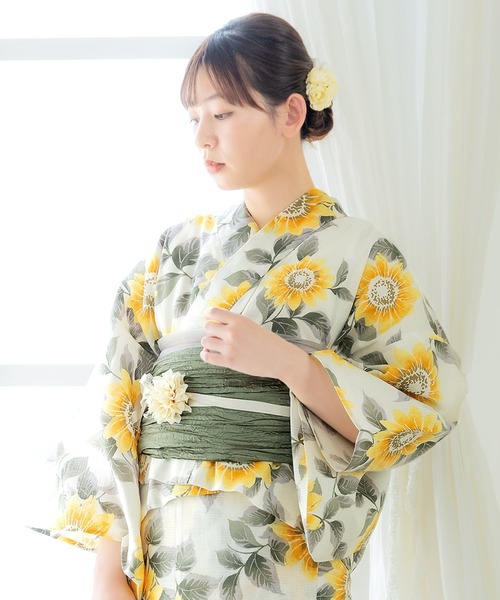 kimonomachi（キモノマチ）の「レディース　 しわ兵児帯 単品　KIMONOMACHI オリジナル浴衣帯 兵児帯　75cm（和装小物・レディース・バイオレット/レッド/イエロー/ライトパープル/ローズ/チャコールグレー/エメラルド/ブラウン系その他/ホワイト/グレイッシュベージュ/カーキ/ダークネイビー・FREE）」の20枚目の写真