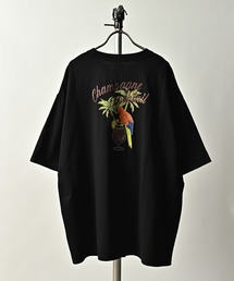 ATELANE/OE天竺 刺繍入りルーズシルエットTシャツ