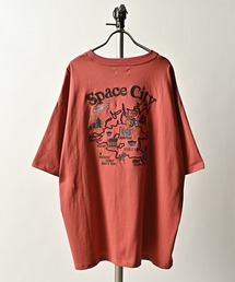 ATELANE/OE天竺 刺繍入りルーズシルエットTシャツ