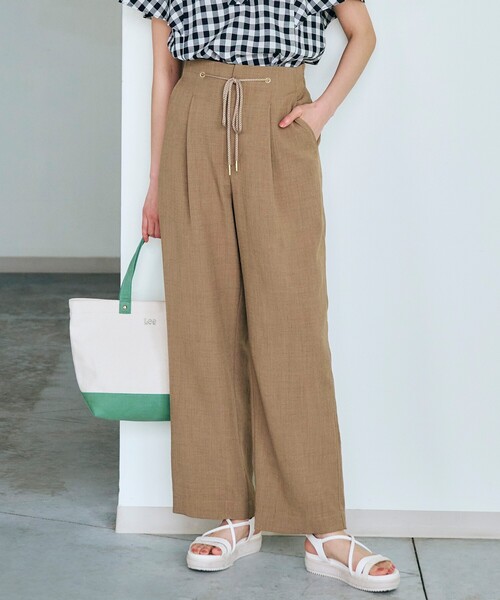 grove（グローブ）の「◆大人の涼し気ロープベルトワイドパンツ（その他パンツ・レディース・ネイビー/ナチュラル/キャメル・02/03/01/04/05）」の3枚目の写真