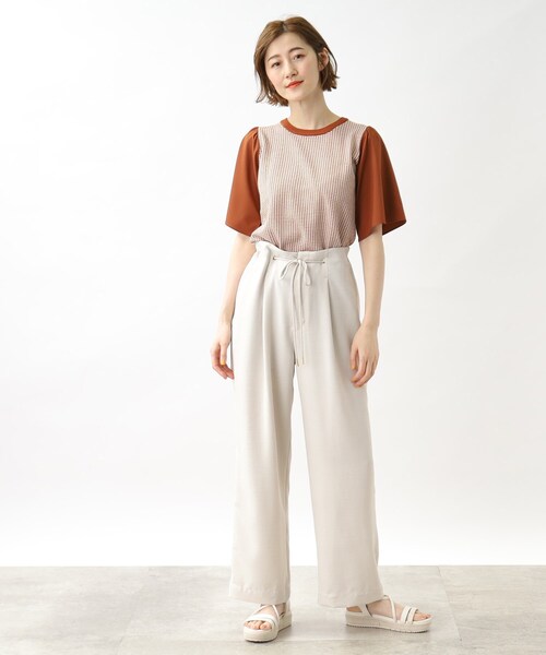 grove（グローブ）の「◆大人の涼し気ロープベルトワイドパンツ（その他パンツ・レディース・ネイビー/ナチュラル/キャメル・02/03/01/04/05）」の14枚目の写真