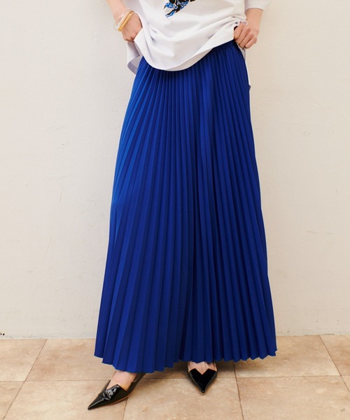 manana suerte（マニャーナスエルテ）の「ロングプリーツスカート（スカート・レディース・ブラック/ブルー/イエロー/ピンク・FREE）」の2枚目の写真